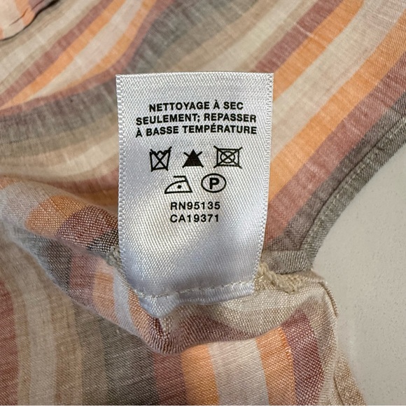 LaFayette 148 Blouse Size XL Wendell Striped Linen Button Front beach resort - Picture 10 of 12